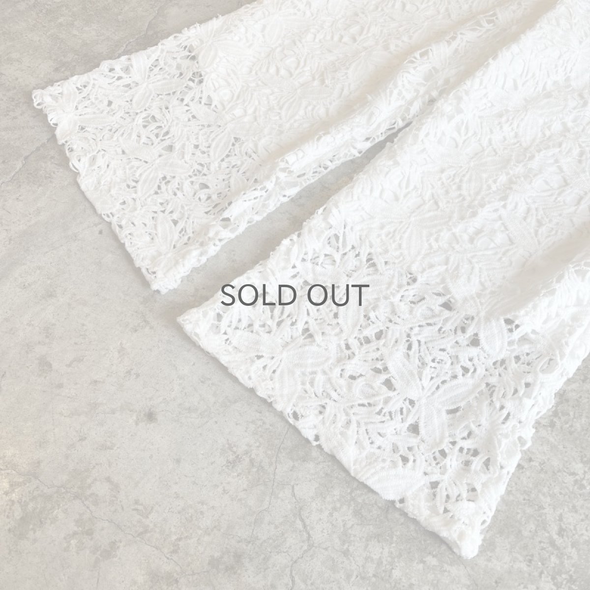 画像5: WHITE COLOR REEF CROCHET DESIGN WIDE PANTS / W25 (5)