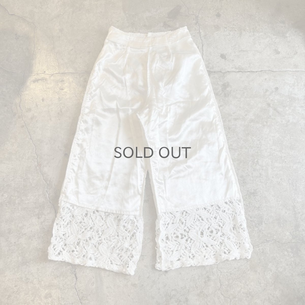 画像3: WHITE COLOR REEF CROCHET DESIGN WIDE PANTS / W25 (3)