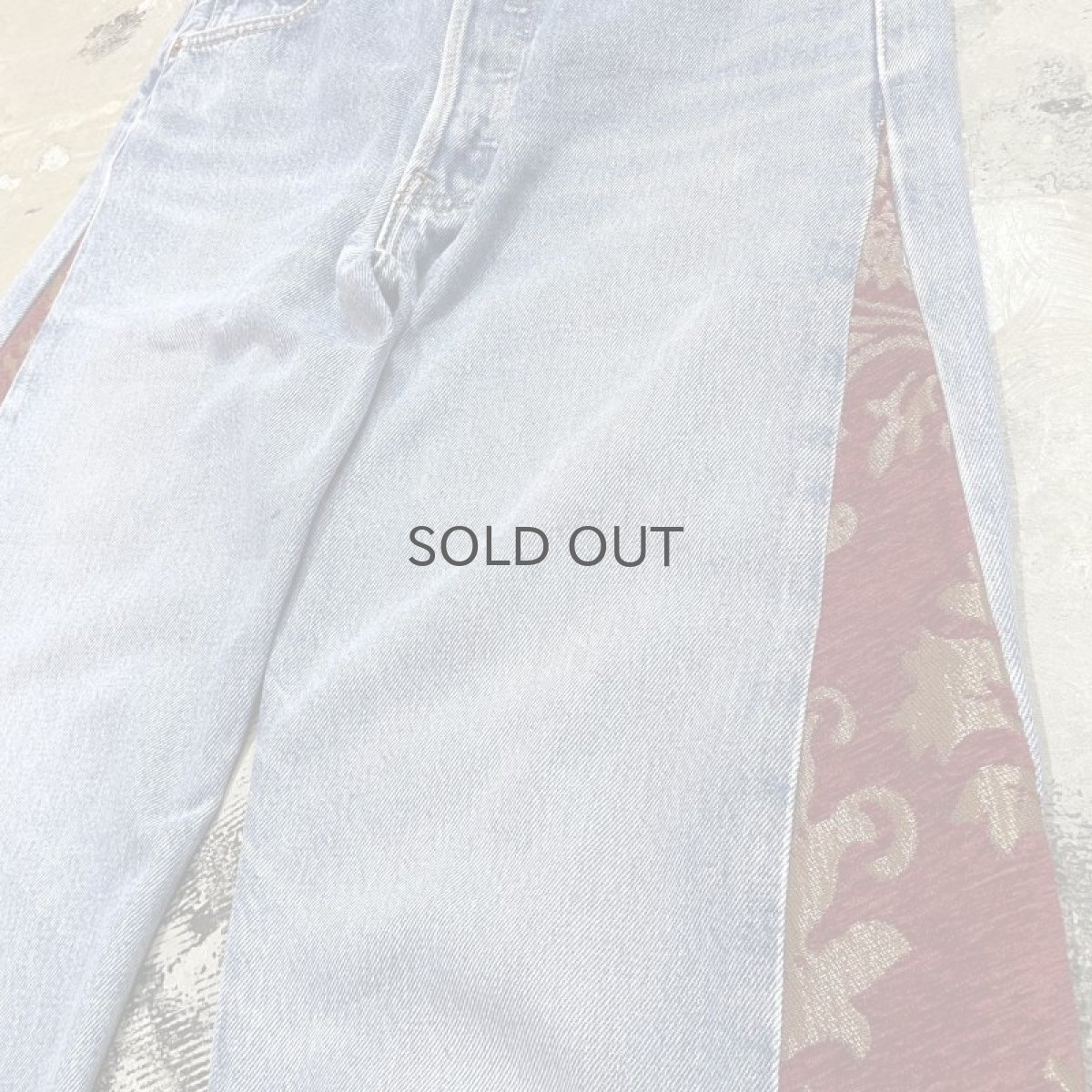 画像4: 【Wiz&Witch】"UNITED" SIDE ORIENTAL WIDE DENIM PANTS / W30 (4)