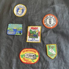 画像9: OLD PATCH EMBROIDERY DESIGN LINEN JACKET / Ladies L(46) (9)