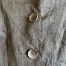 画像8: OLD PATCH EMBROIDERY DESIGN LINEN JACKET / Ladies L(46) (8)