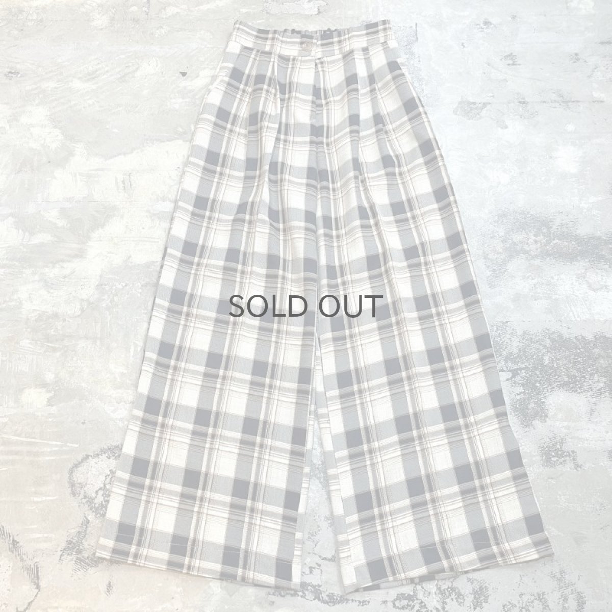 画像1: 【WONDERGROUND】CHECK PATTERN SIDE SLIT WIDE SLACKS / OS (1)