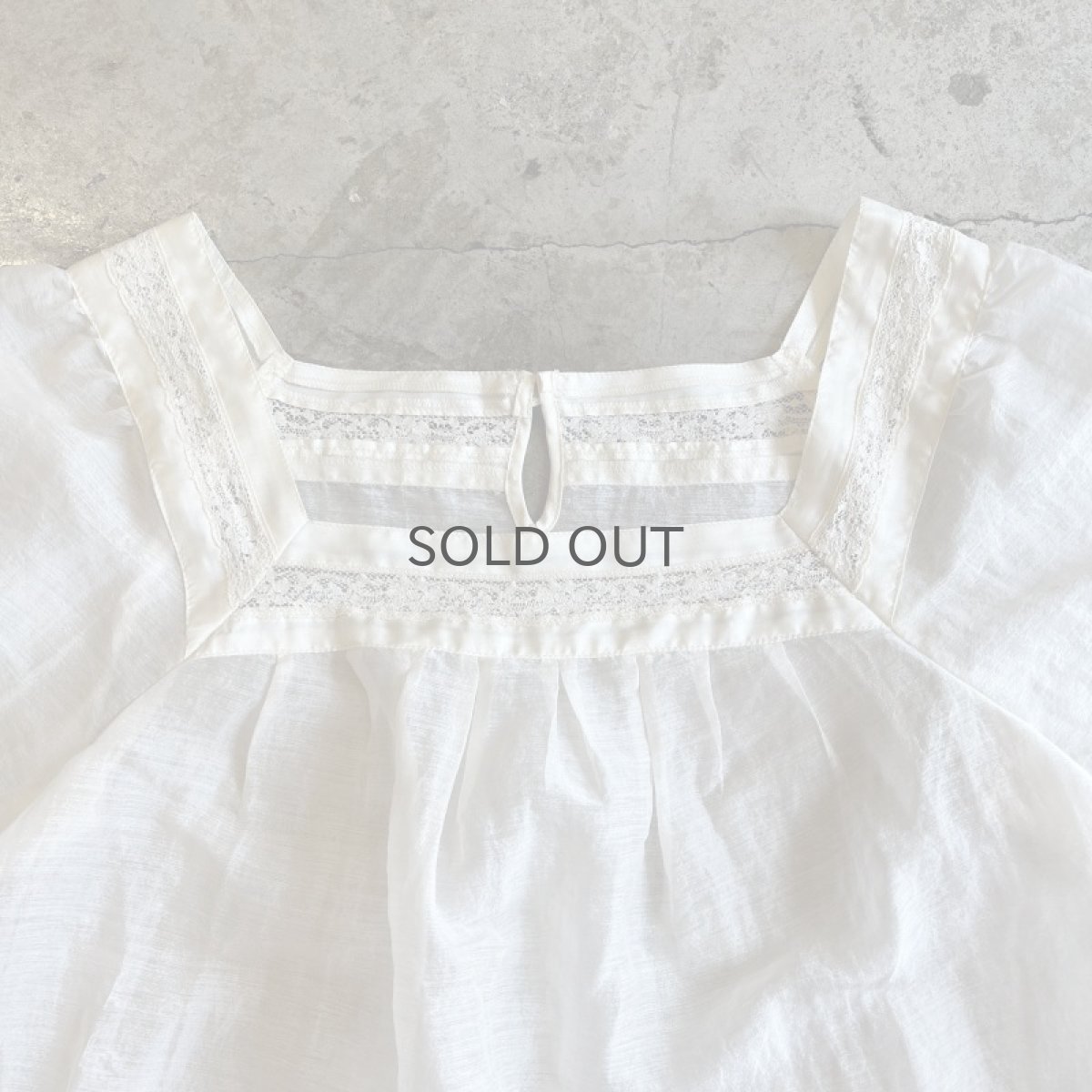 画像8: LACE LINE SQUARE NECK DESIGN SHEER S/S TOPS / Ladies M (8)