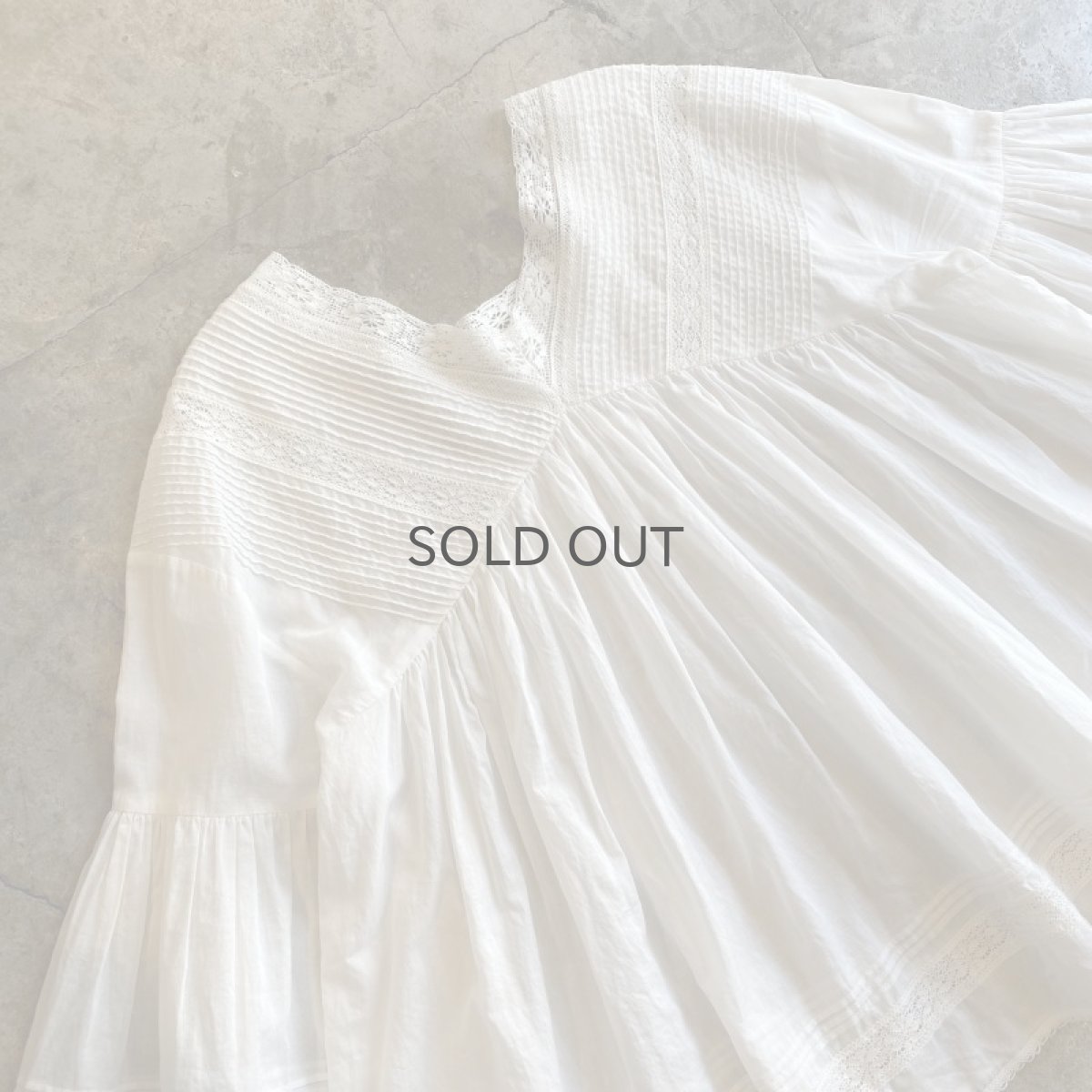 画像3: POINT LACE FLARE SLEEVE COTTON BLOUSE / Ladies M (3)