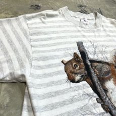 画像3: 80's SQUIRREL PRINTED BORDER PATTERN S/S TEE / Mens XL / MADE IN USA (3)