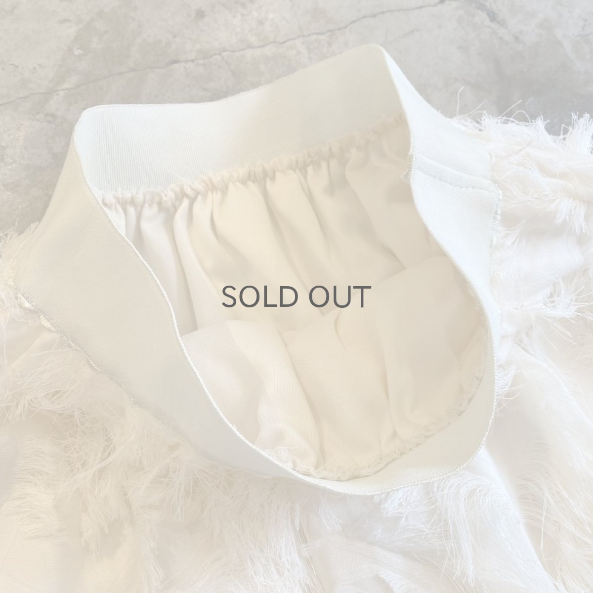 画像7: WHITE COLOR SHAGGY ALL OVER PATTERN DESIGN SKIRT / W24~W30 (7)