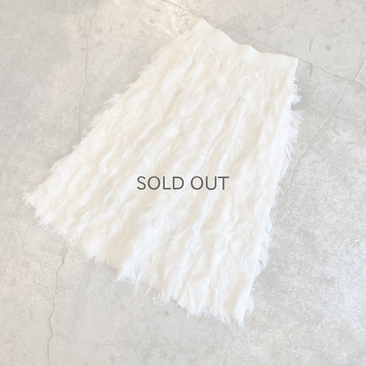 画像4: WHITE COLOR SHAGGY ALL OVER PATTERN DESIGN SKIRT / W24~W30 (4)