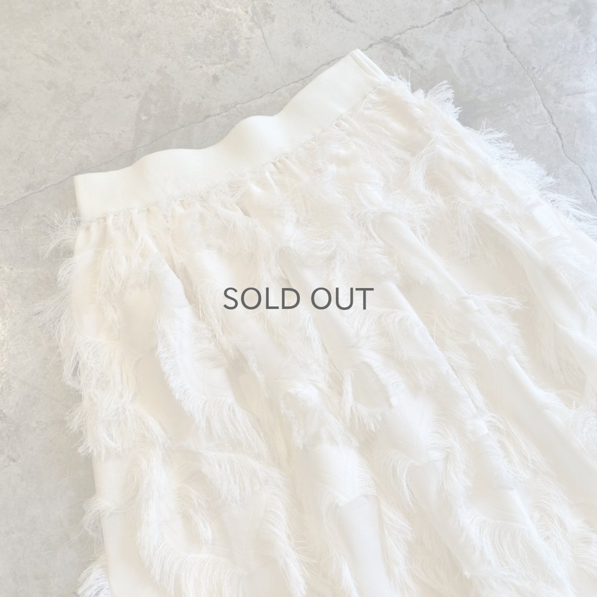 画像3: WHITE COLOR SHAGGY ALL OVER PATTERN DESIGN SKIRT / W24~W30 (3)