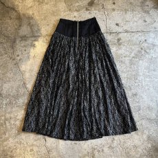 画像2: GLITTER MIX BLACK COLOR PAISLEY PATTERN LACE DESIGN FLARE SKIRT / W22~W25 (2)