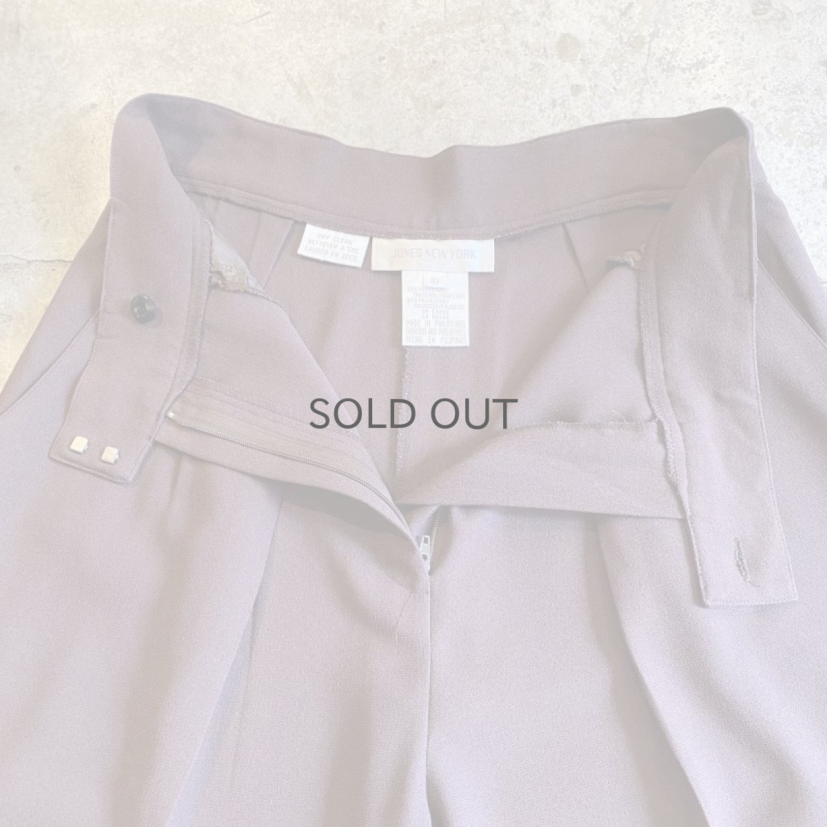 画像8: BROWN COLOR TUCK DESIGN SLACKS PANTS / W29 (8)