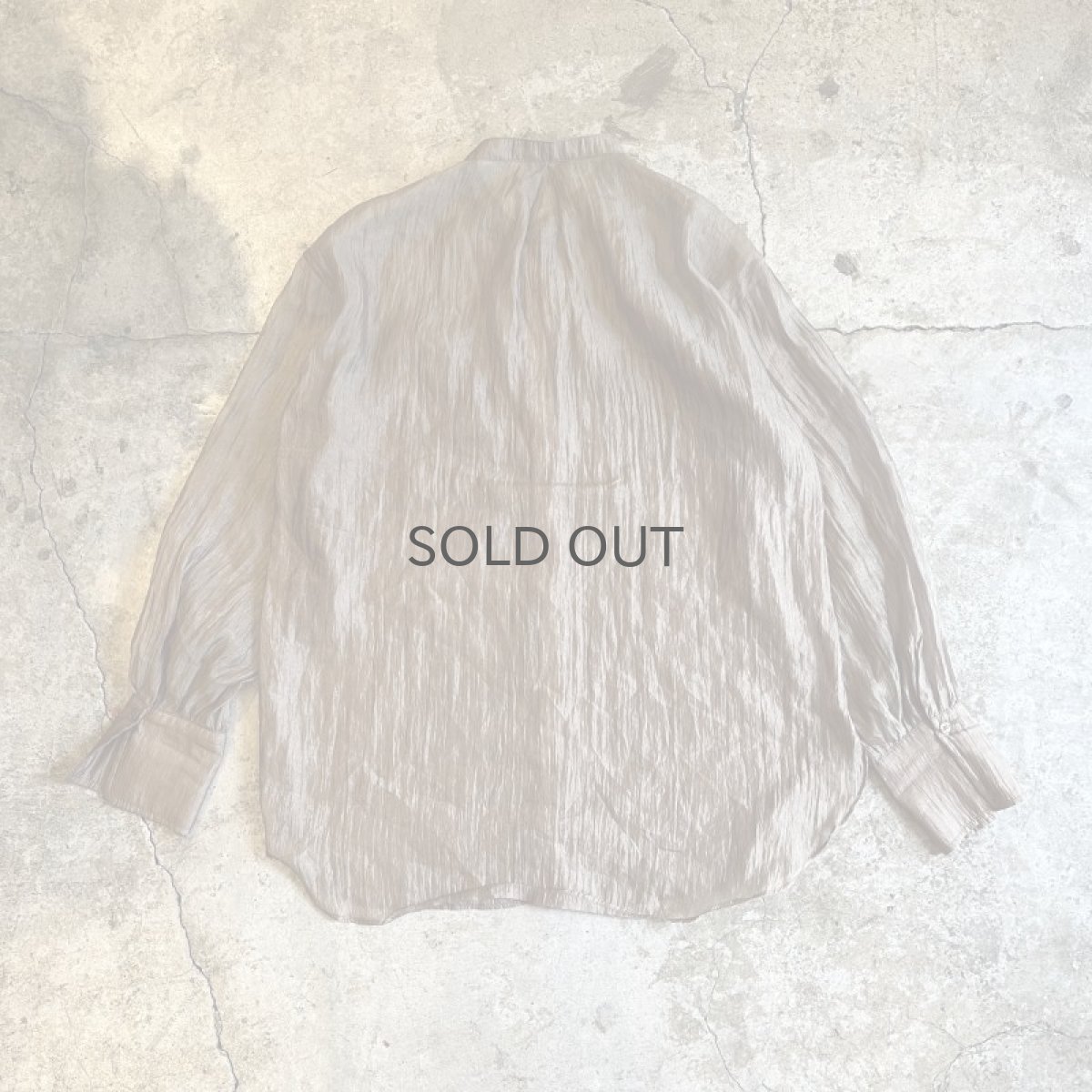 画像2: 2 POCKET STAND COLLAR DESIGN SHEER L/S SHIRT / Ladies M (2)