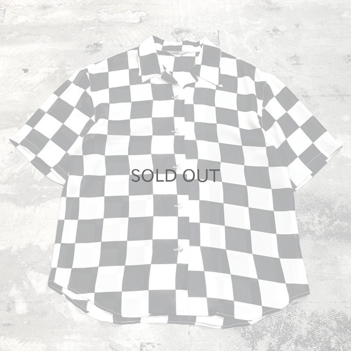 画像1: ALL OVER CHECKERBOARD PATTERN S/S SHIRT / Mens M (1)