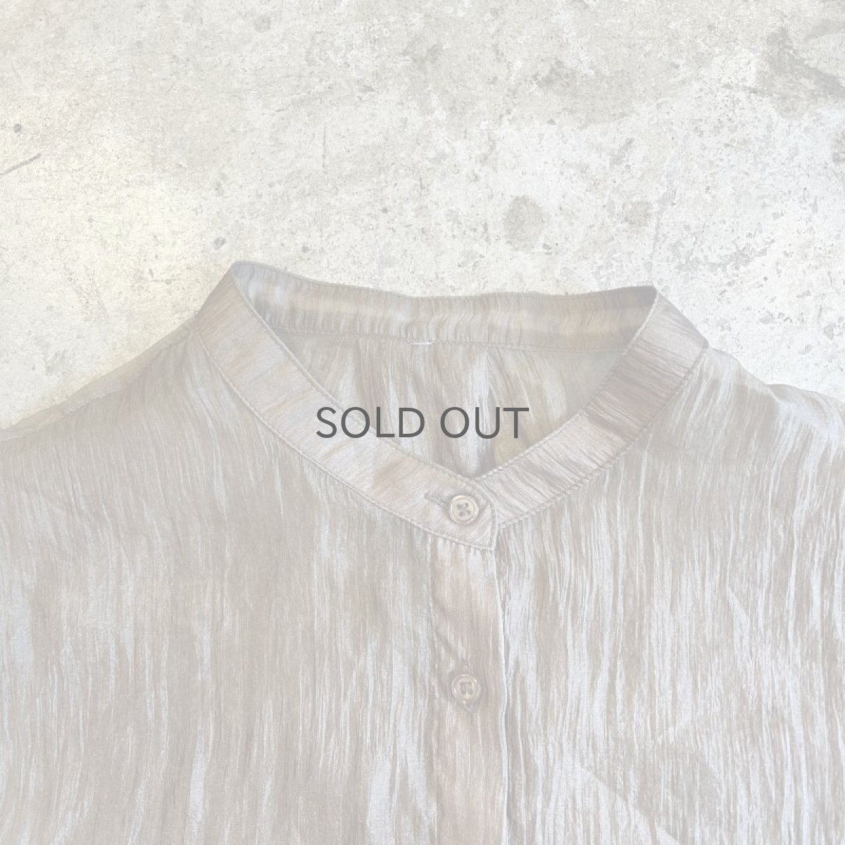 画像9: 2 POCKET STAND COLLAR DESIGN SHEER L/S SHIRT / Ladies M (9)