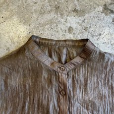 画像9: 2 POCKET STAND COLLAR DESIGN SHEER L/S SHIRT / Ladies M (9)
