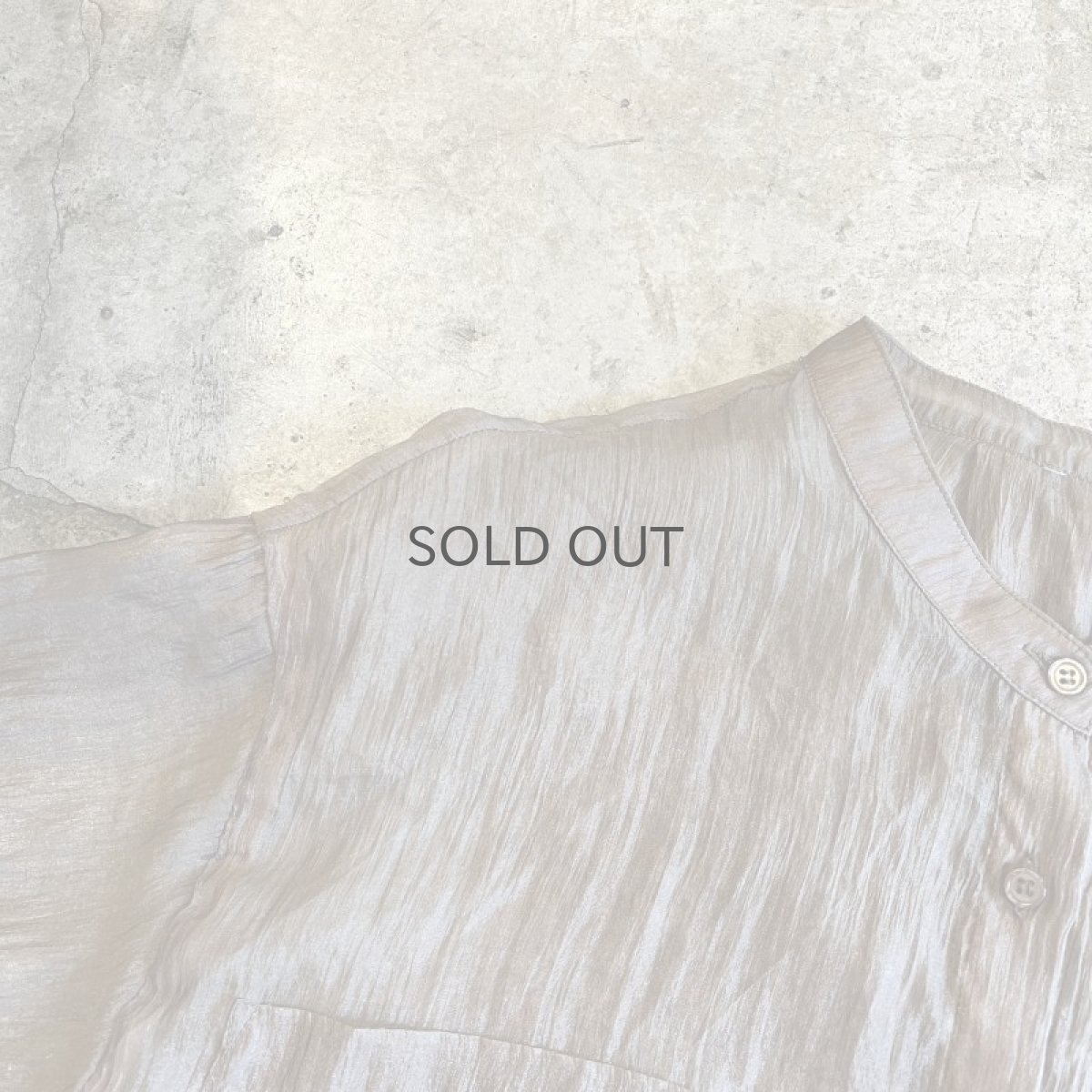 画像10: 2 POCKET STAND COLLAR DESIGN SHEER L/S SHIRT / Ladies M (10)