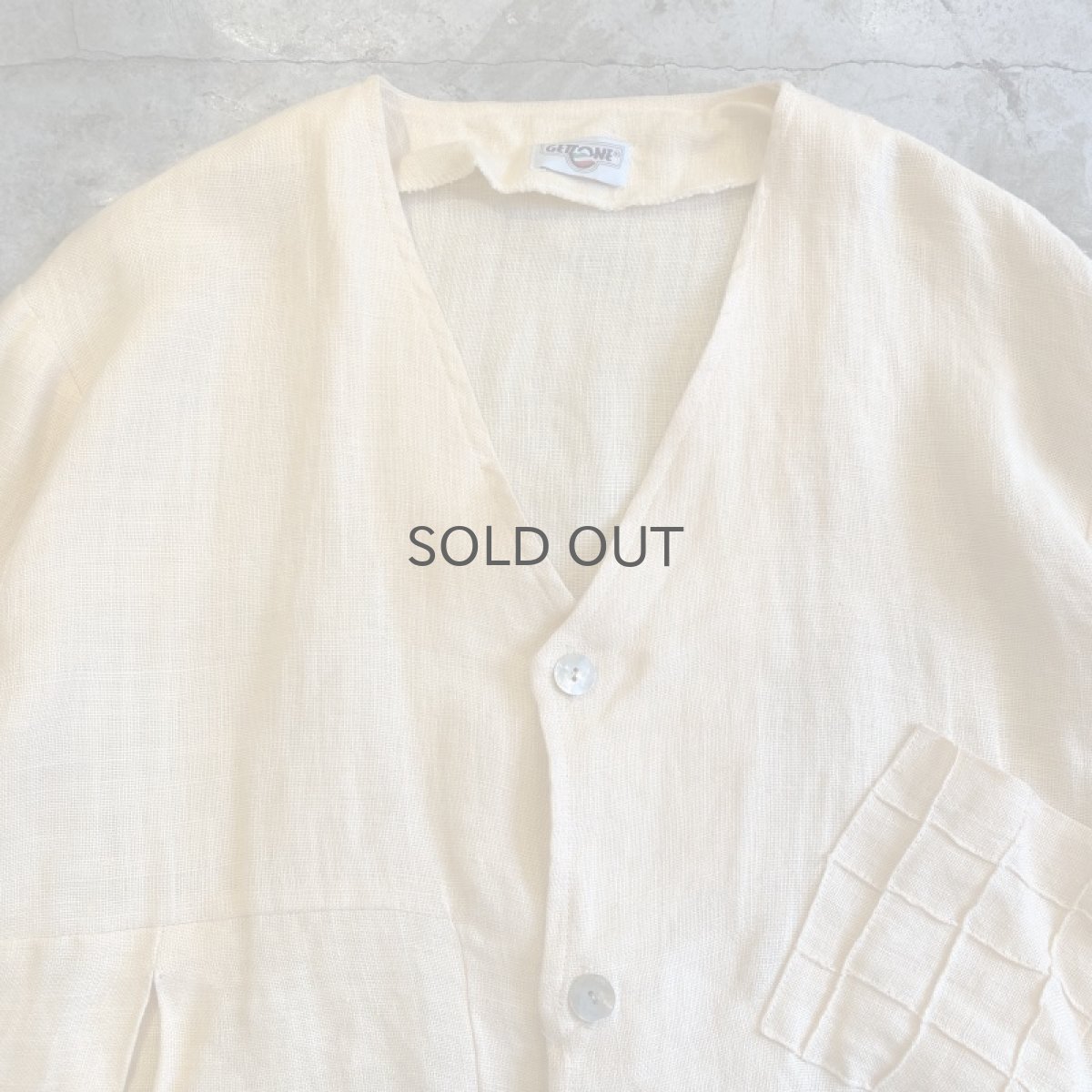 画像8: EGG COLOR LINEN DESIGN JACKET / Ladies L (8)