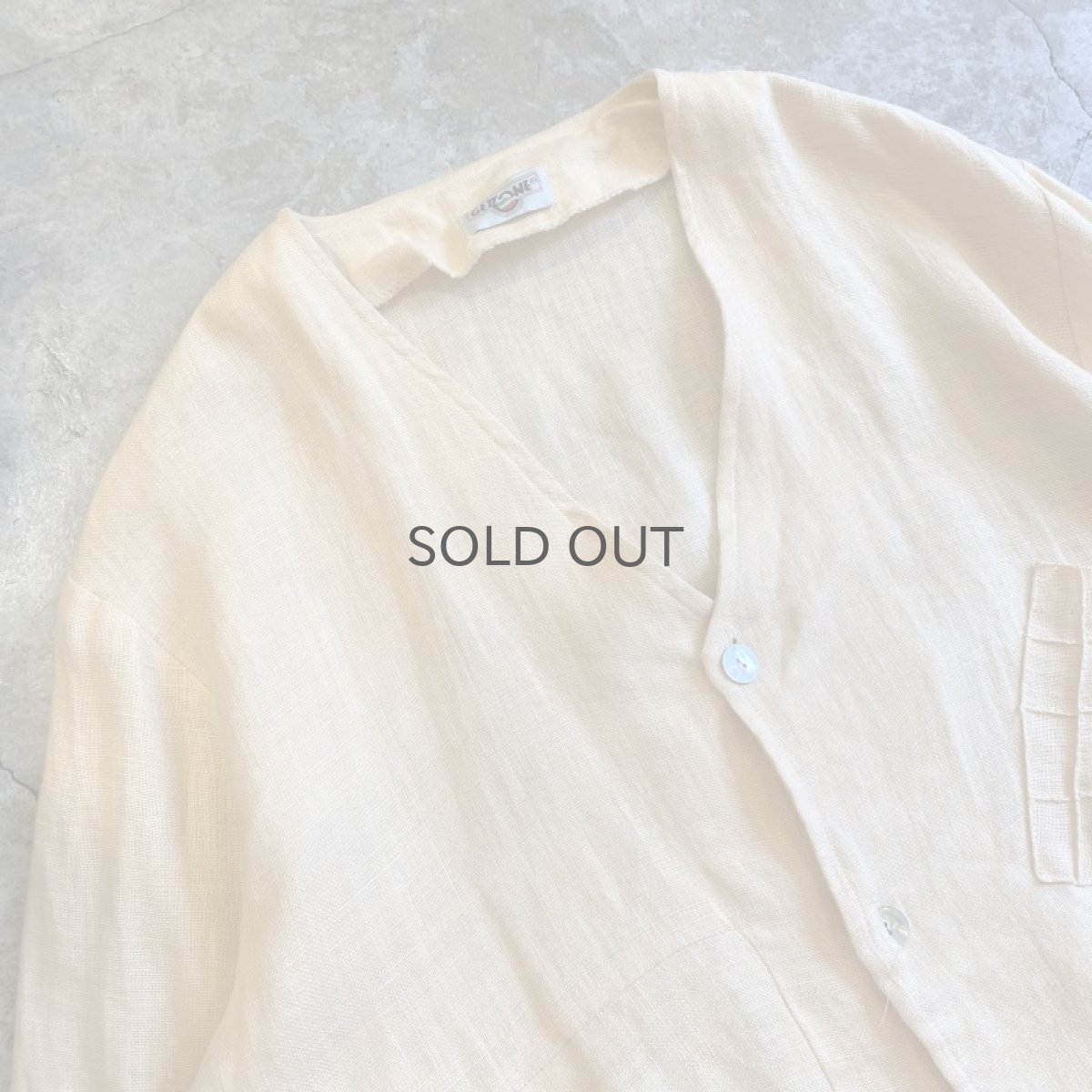 画像3: EGG COLOR LINEN DESIGN JACKET / Ladies L (3)