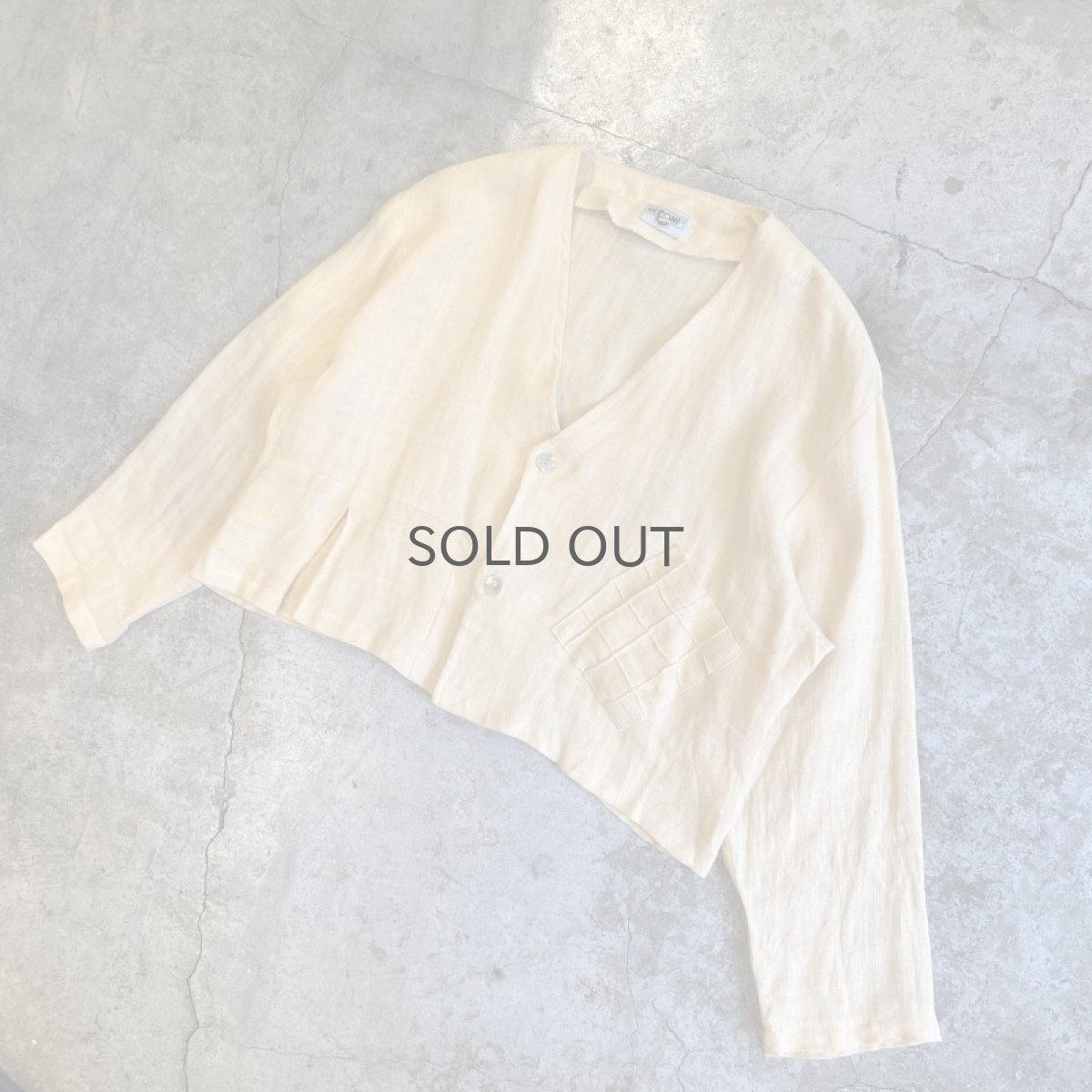 画像4: EGG COLOR LINEN DESIGN JACKET / Ladies L (4)