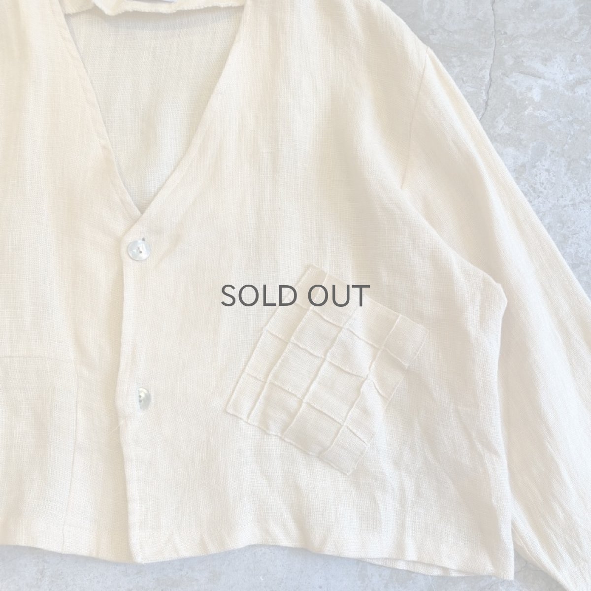 画像6: EGG COLOR LINEN DESIGN JACKET / Ladies L (6)