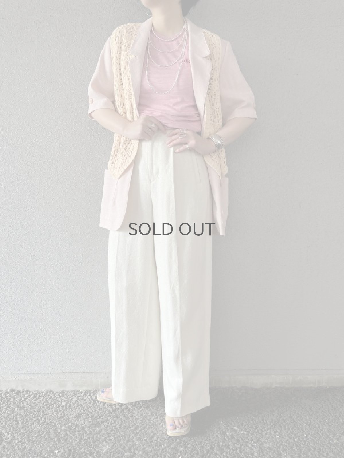 画像12: PALE TONE 2 POCKET DESIGN S/S TAYLOR JACKET / Ladies M(10) / MADE IN USA (12)