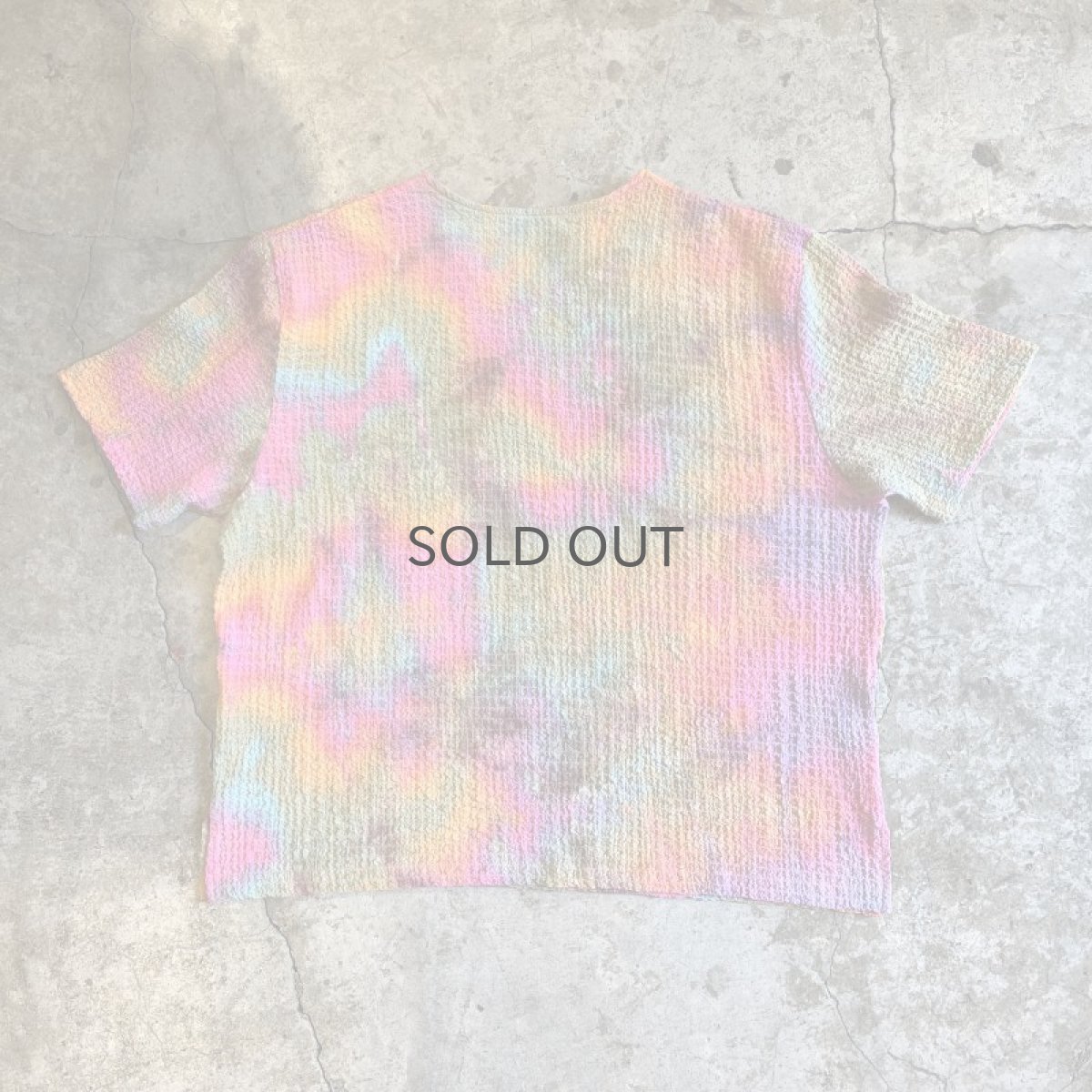 画像2: MIX COLOR ART PATTERN WAFFLE DESIGN S/S TOPS / Ladies L~XL  (2)