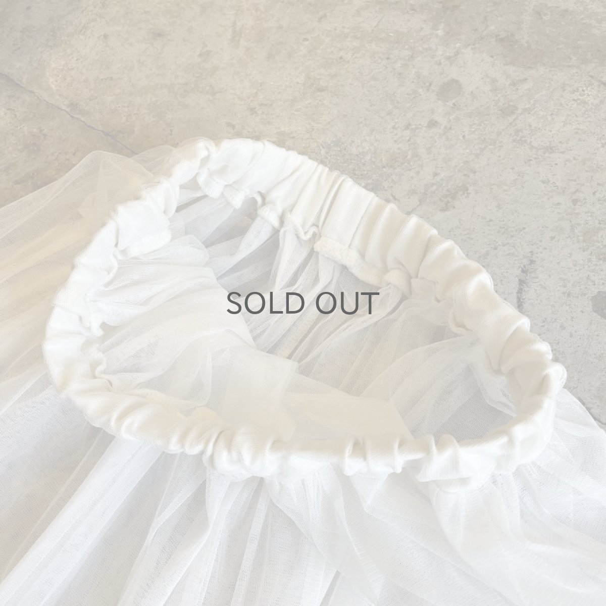 画像8: WHITE COLOR FLARE DESIGN TULLE SHEER SKIRT / W25~W35 (8)