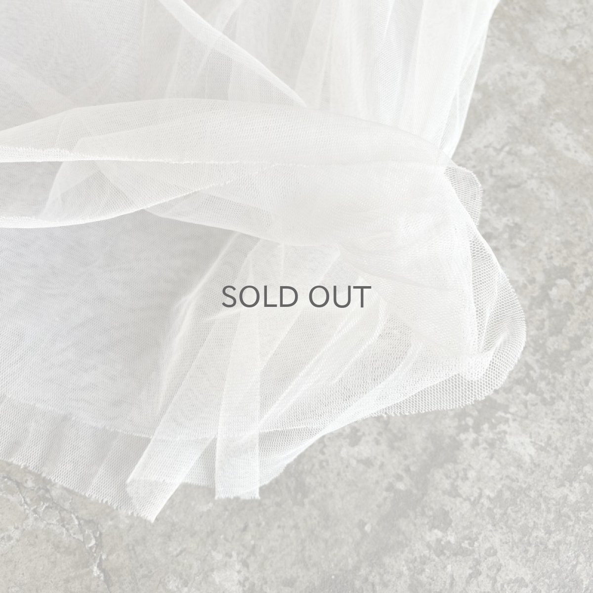 画像5: WHITE COLOR FLARE DESIGN TULLE SHEER SKIRT / W25~W35 (5)