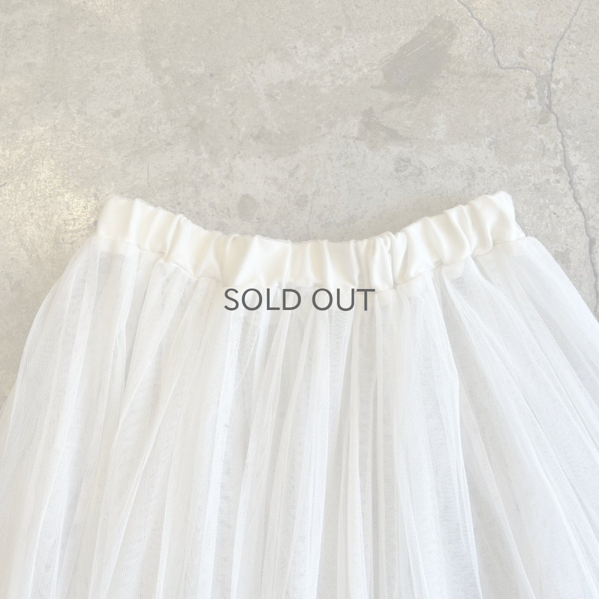 画像6: WHITE COLOR FLARE DESIGN TULLE SHEER SKIRT / W25~W35 (6)