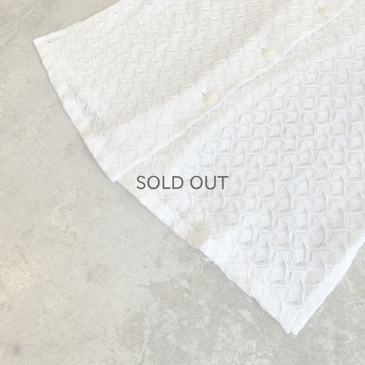 画像4: ALL OVER GEOMETRIC PATTERN DESIGN MESH STAND COLLAR L/S SHIRT / Ladies M (4)