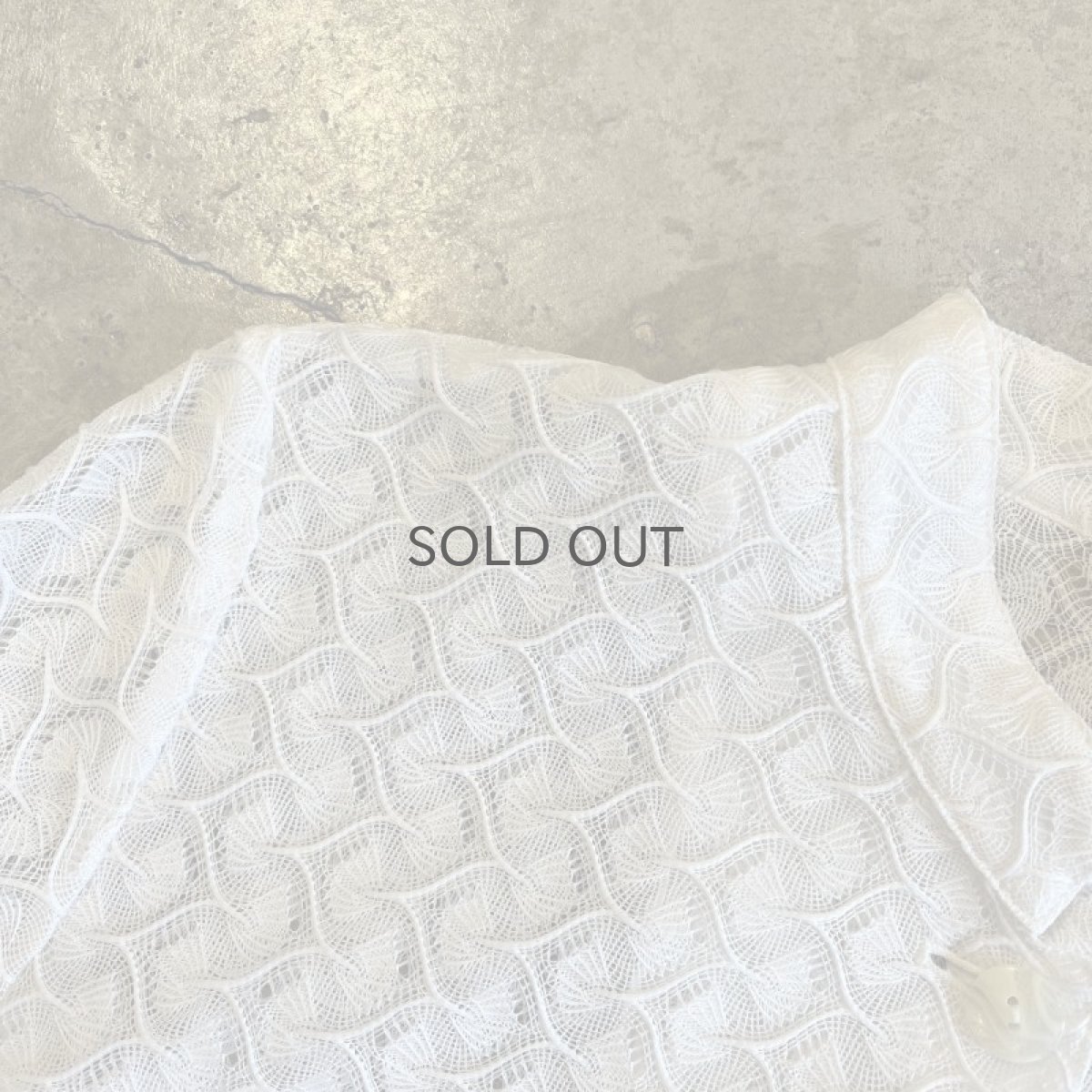 画像10: ALL OVER GEOMETRIC PATTERN DESIGN MESH STAND COLLAR L/S SHIRT / Ladies M (10)