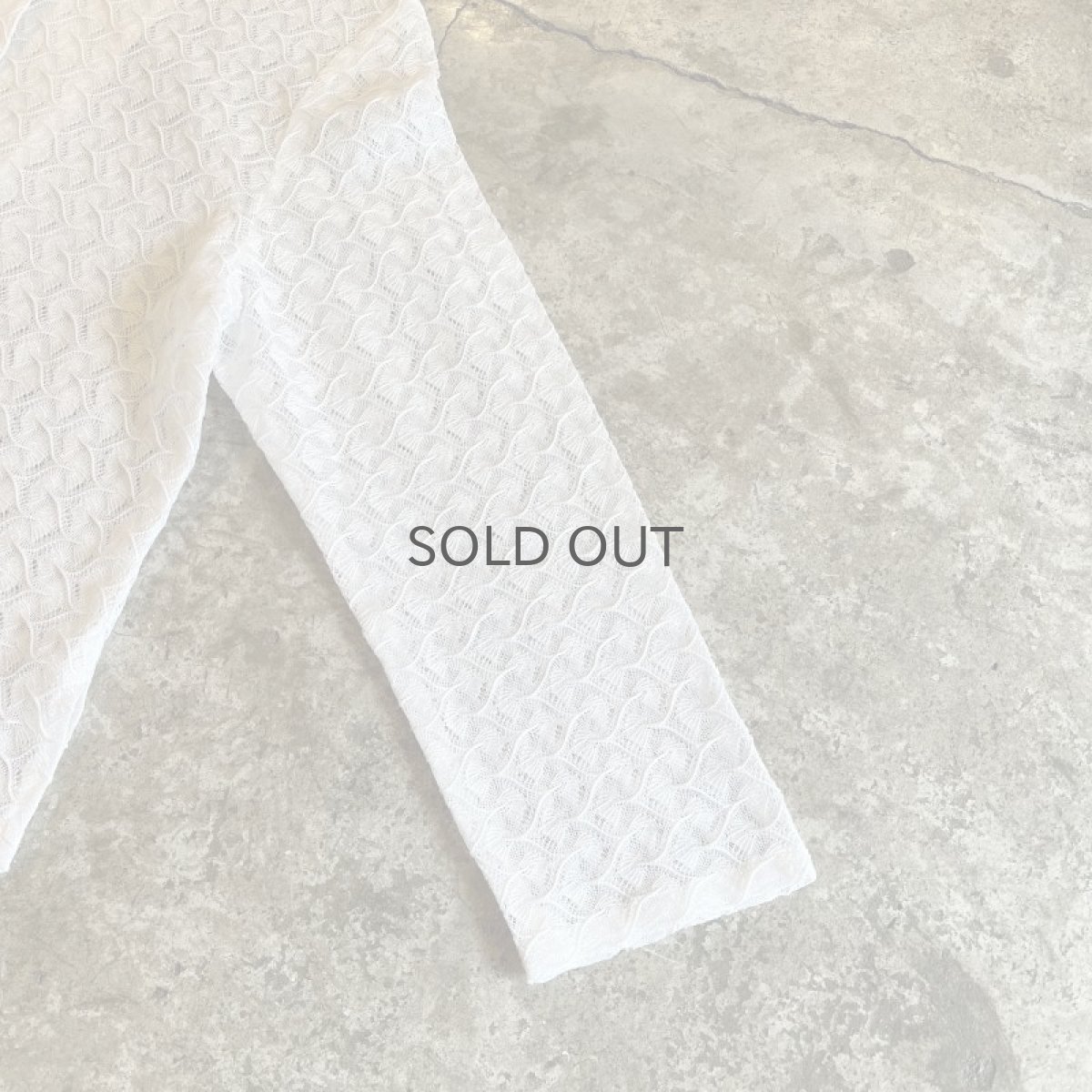 画像7: ALL OVER GEOMETRIC PATTERN DESIGN MESH STAND COLLAR L/S SHIRT / Ladies M (7)