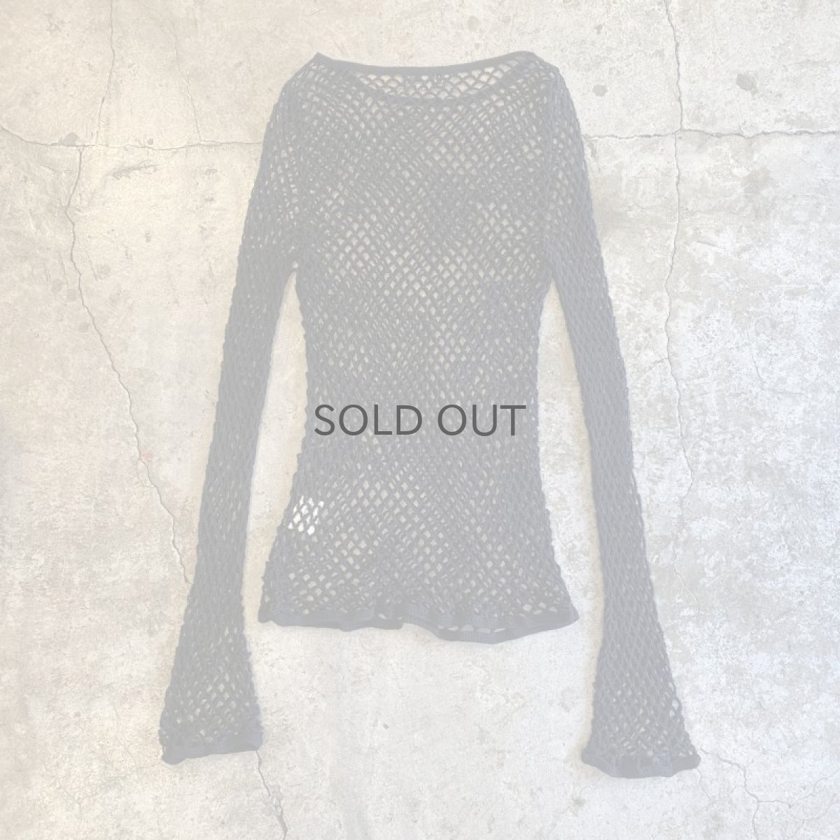 画像2: BLACK COLOR FLARE DESIGN SLEEVE MESH TOPS / Ladies M (2)