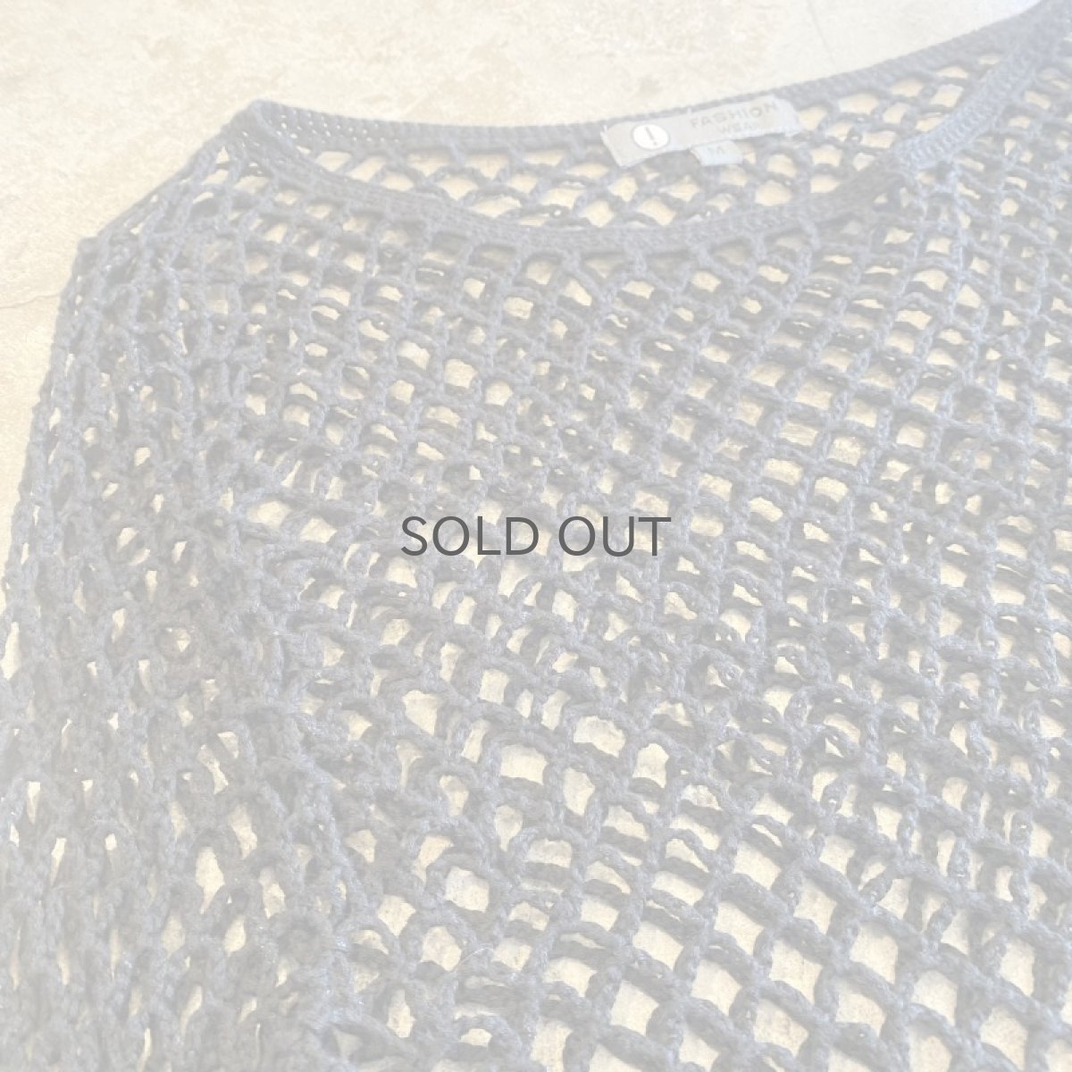 画像9: BLACK COLOR FLARE DESIGN SLEEVE MESH TOPS / Ladies M (9)