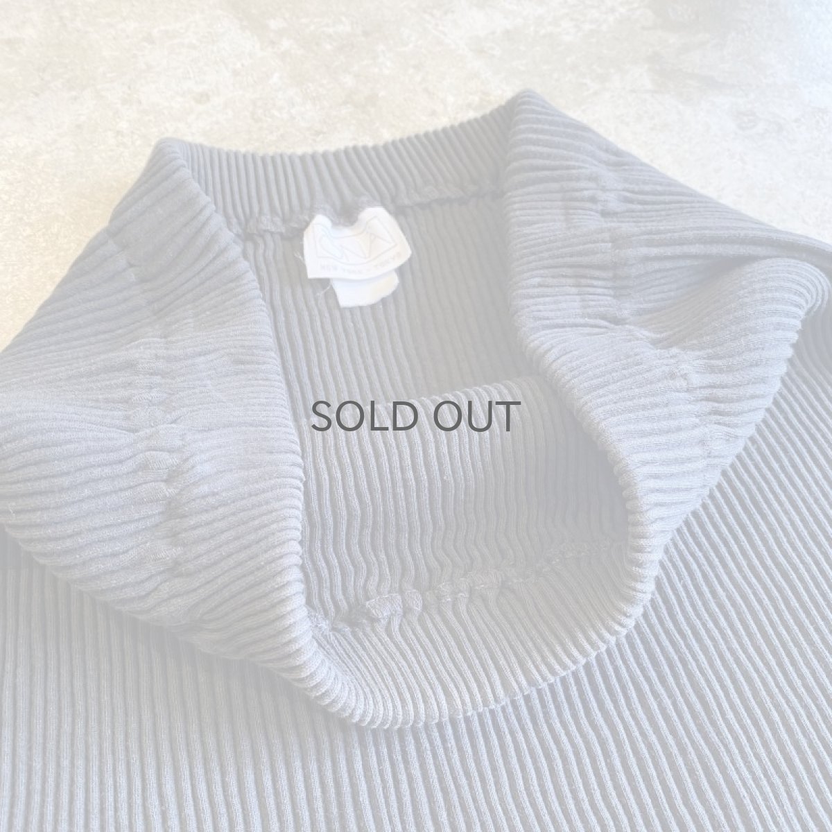 画像9: BLACK COLOR RIB KNIT LONG DESIGN SKIRT / W24~W35 (9)