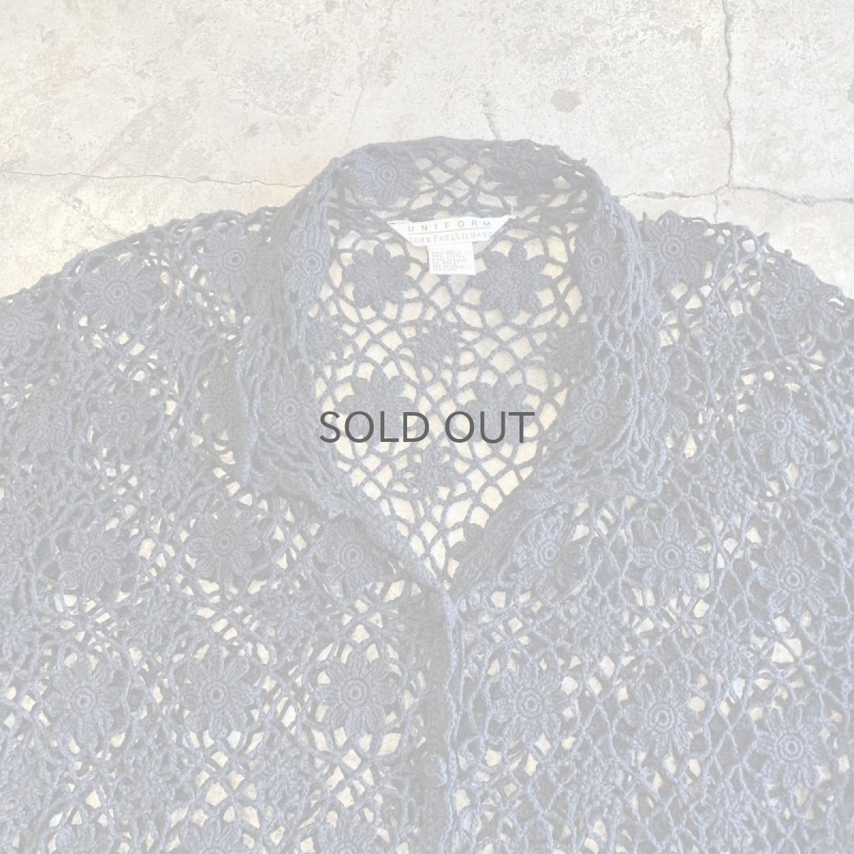 画像7: ALL OVER FLOWER PATTERN CROCHET DESIGN S/S SHIRT / Ladies M (7)