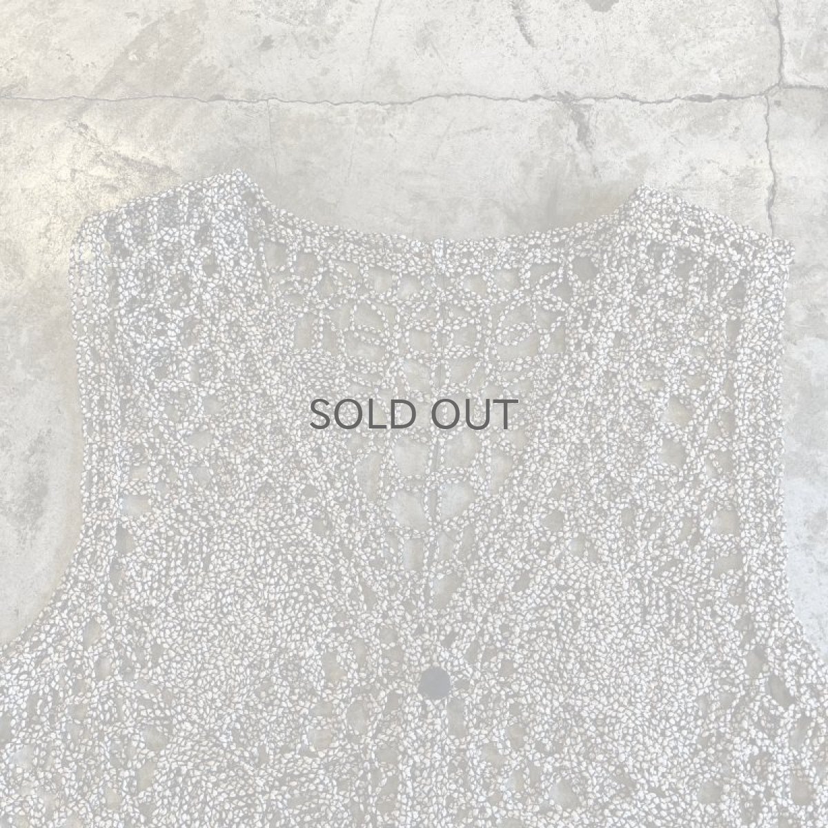 画像6: MONOCHROME REEF PATTERN CROCHET DESIGN  VEST / Ladies M (6)