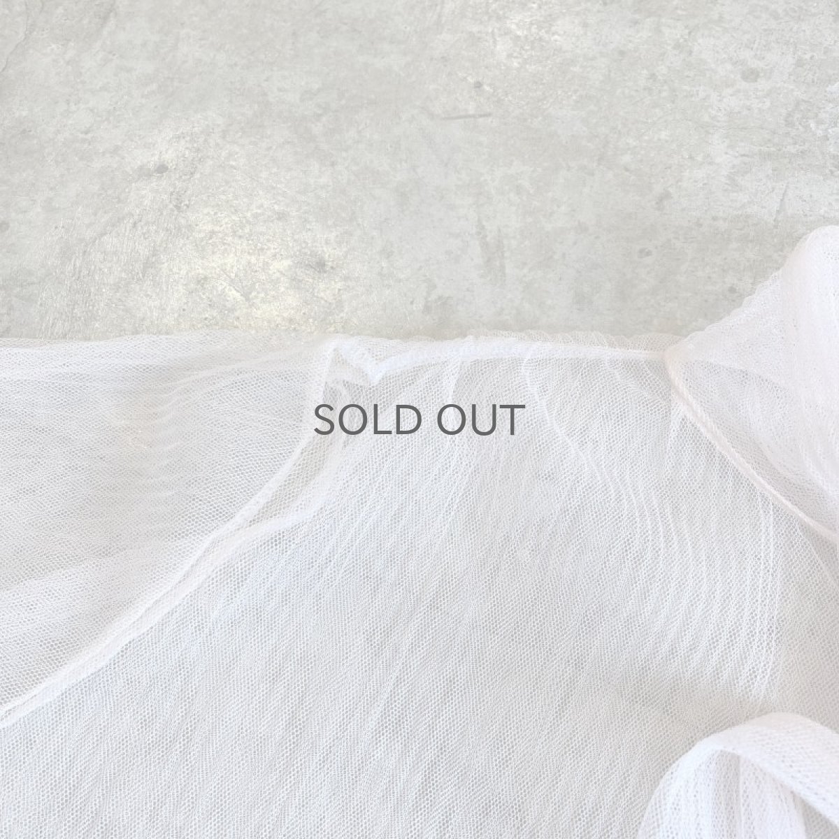 画像9: PALE TONE FRONT TIE DESIGN TULLE SHEER L/S TOPS / Ladies XL (9)