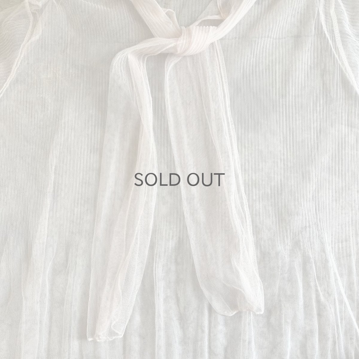 画像10: PALE TONE FRONT TIE DESIGN TULLE SHEER L/S TOPS / Ladies XL (10)