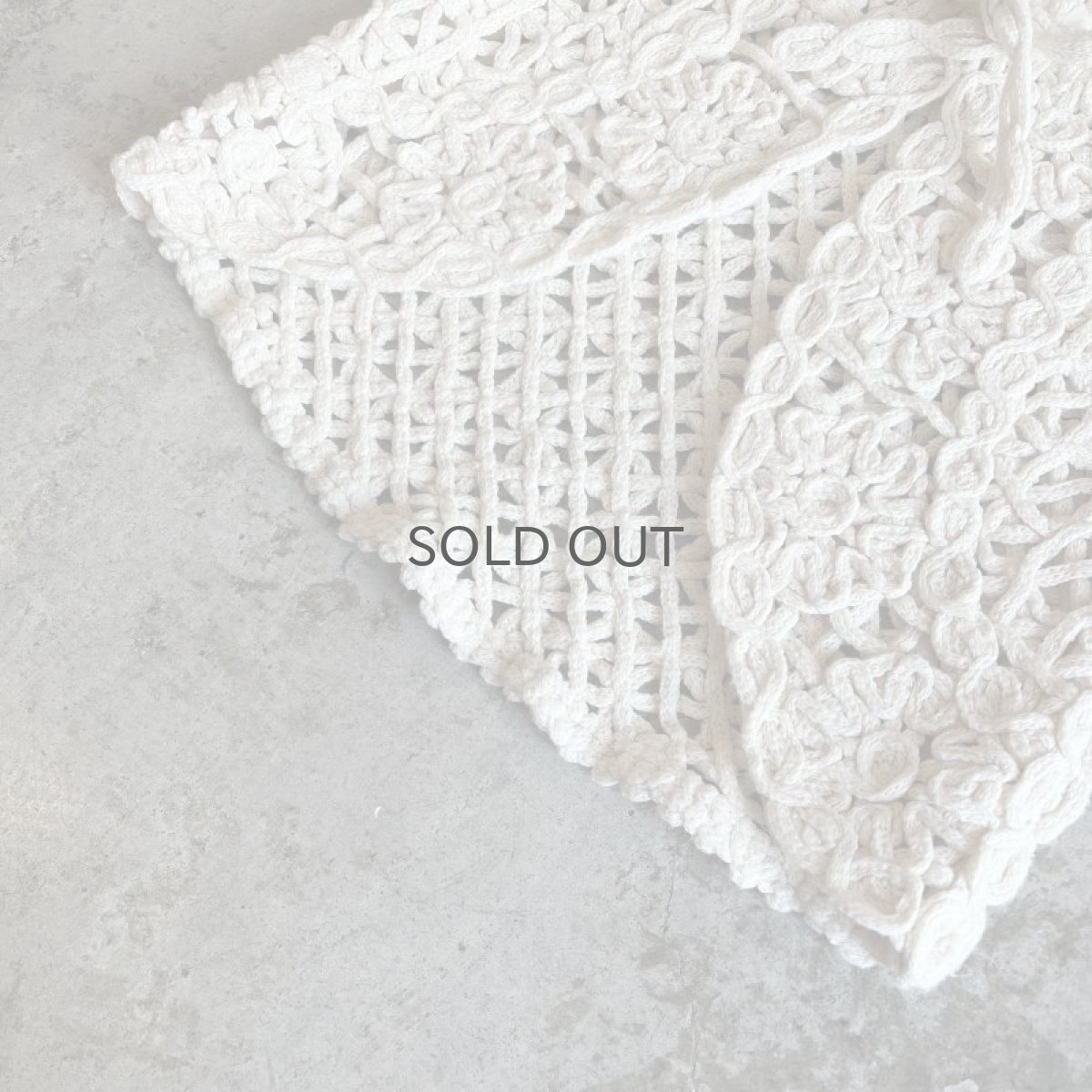 画像4: IVORY COLOR FLOWER PATTERN CROCHET DESIGN VEST / Ladies S (4)