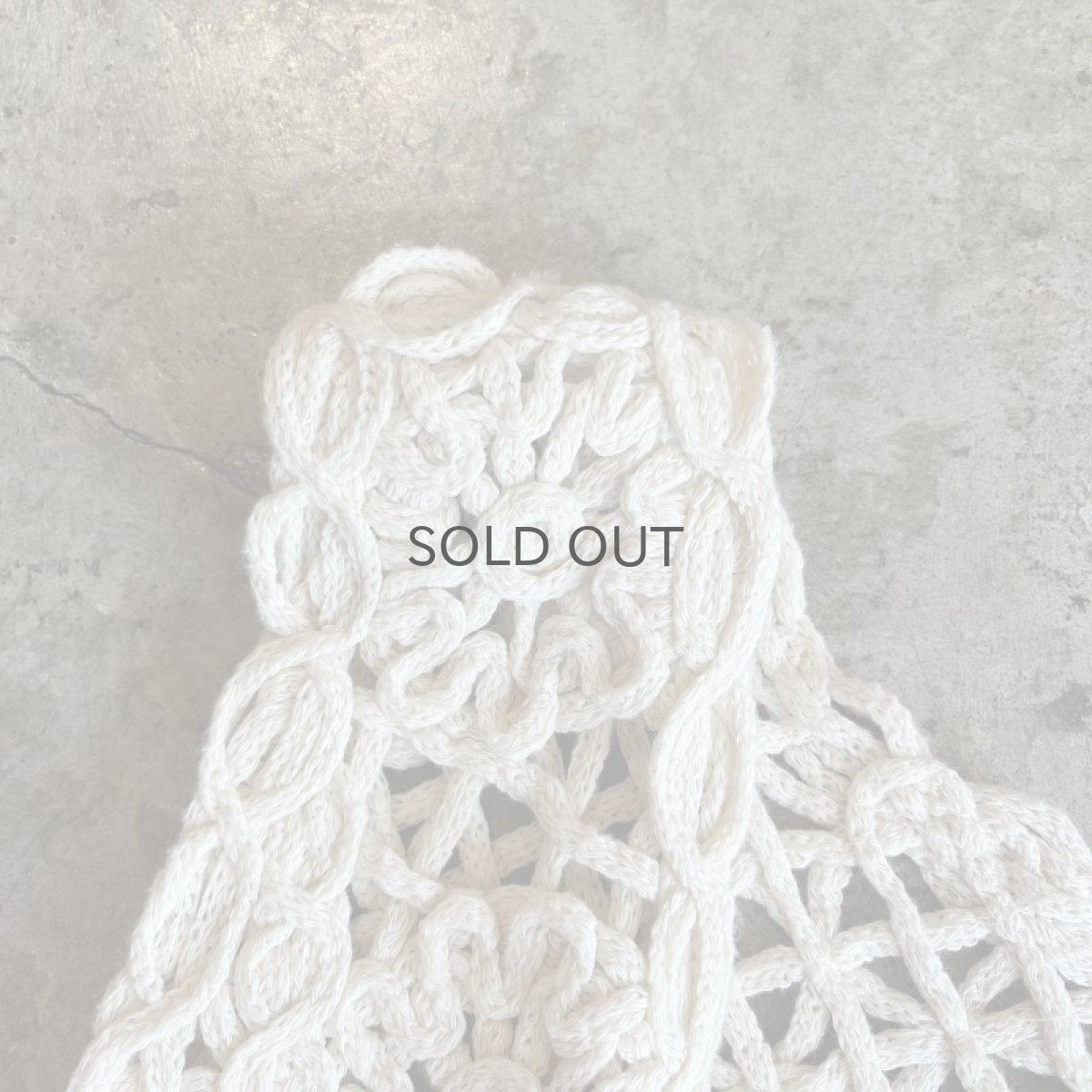 画像6: IVORY COLOR FLOWER PATTERN CROCHET DESIGN VEST / Ladies S (6)