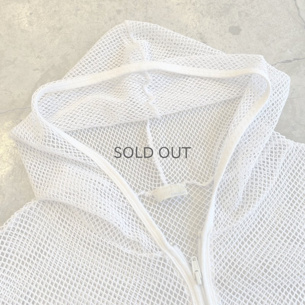 画像4: WHITE COLOR MESH DESIGN ZIP UP HOODIE / Ladies M (4)