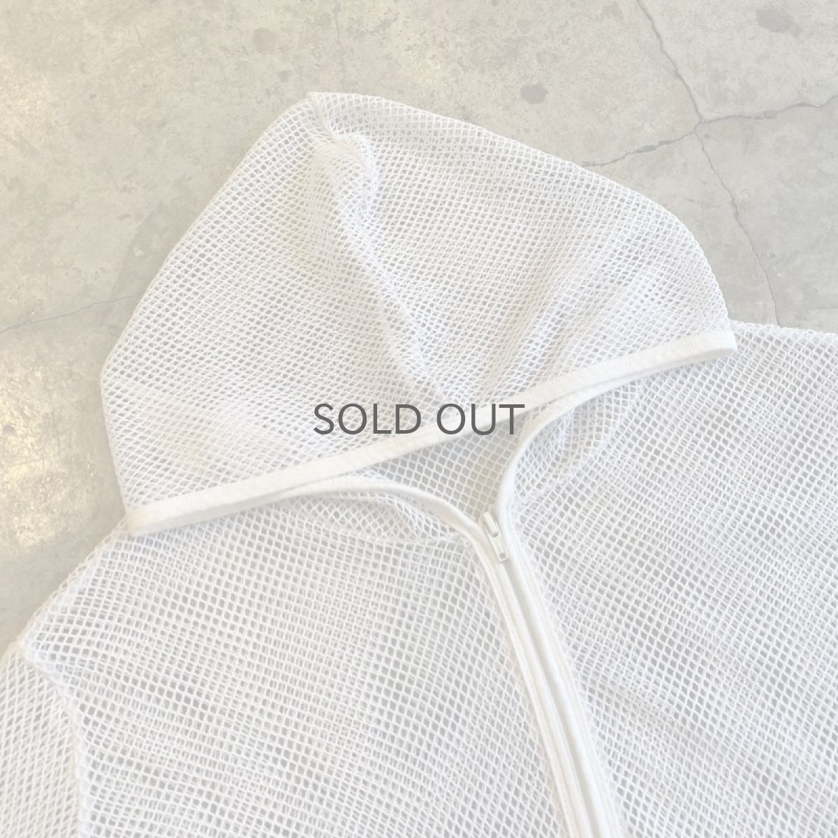 画像6: WHITE COLOR MESH DESIGN ZIP UP HOODIE / Ladies M (6)
