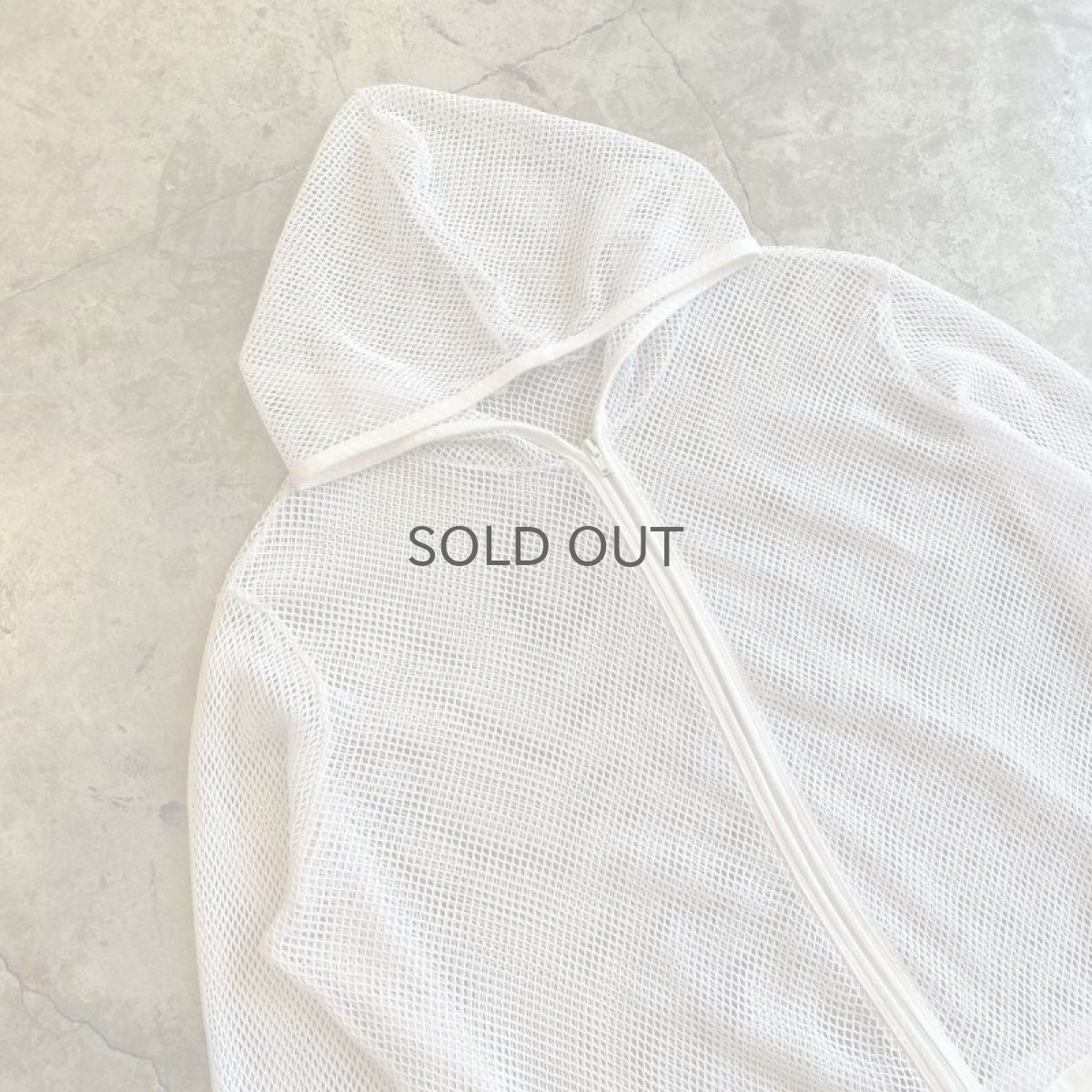 画像3: WHITE COLOR MESH DESIGN ZIP UP HOODIE / Ladies M (3)
