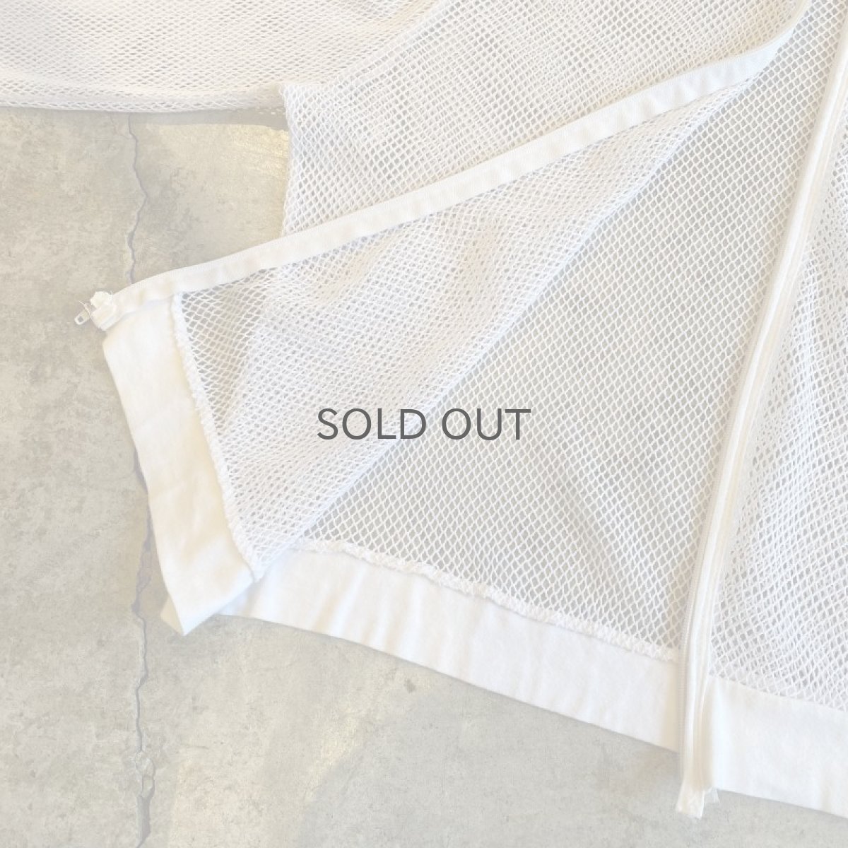 画像8: WHITE COLOR MESH DESIGN ZIP UP HOODIE / Ladies M (8)