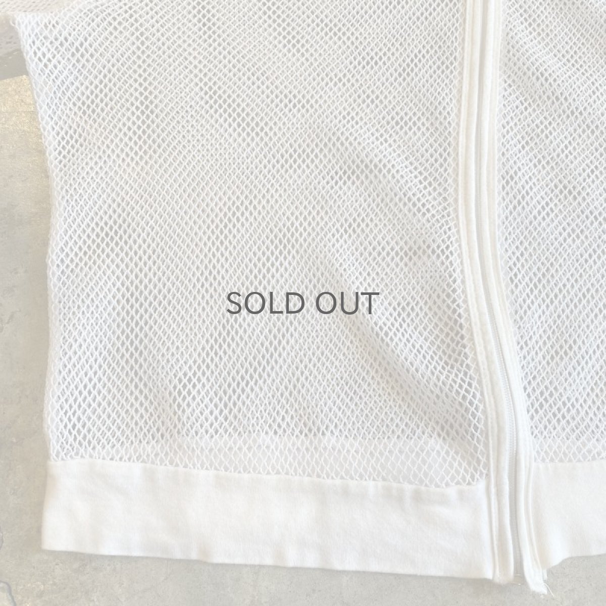 画像5: WHITE COLOR MESH DESIGN ZIP UP HOODIE / Ladies M (5)