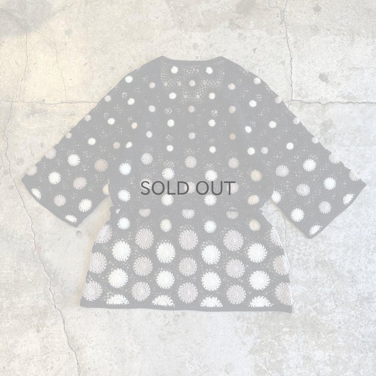 画像2: MIX COLOR FLOWER CROCHET PATTERN WAIST DESIGN S/S TOPS / Ladies M(11) (2)