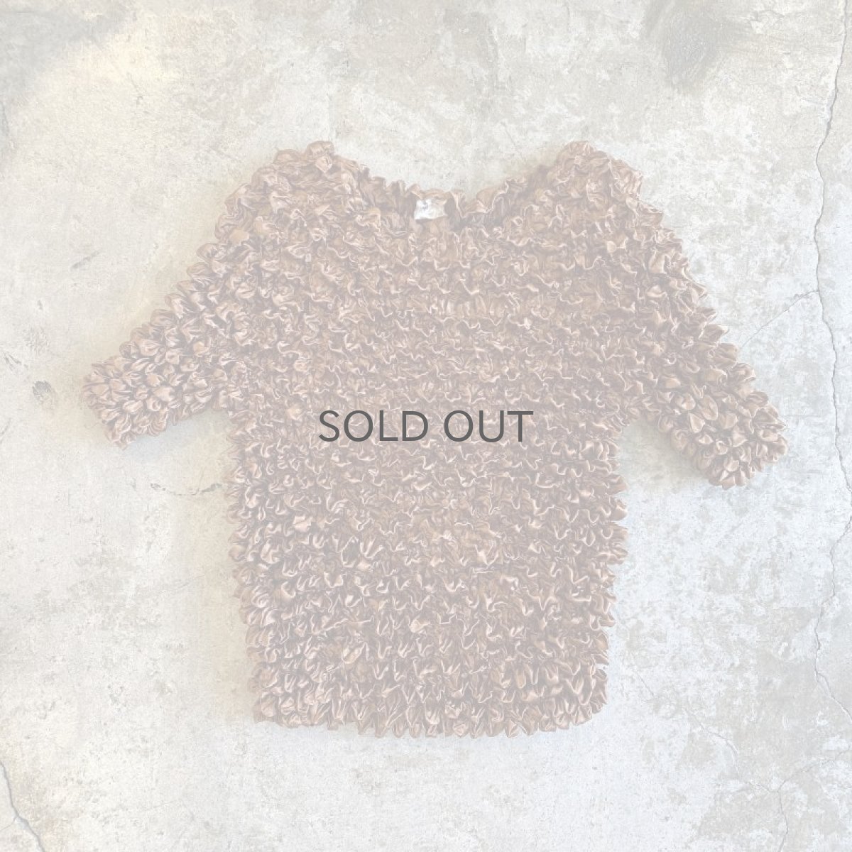 画像1: BROWN COLOR POPCORN DESIGN S/S TOPS / Ladies M~L (1)