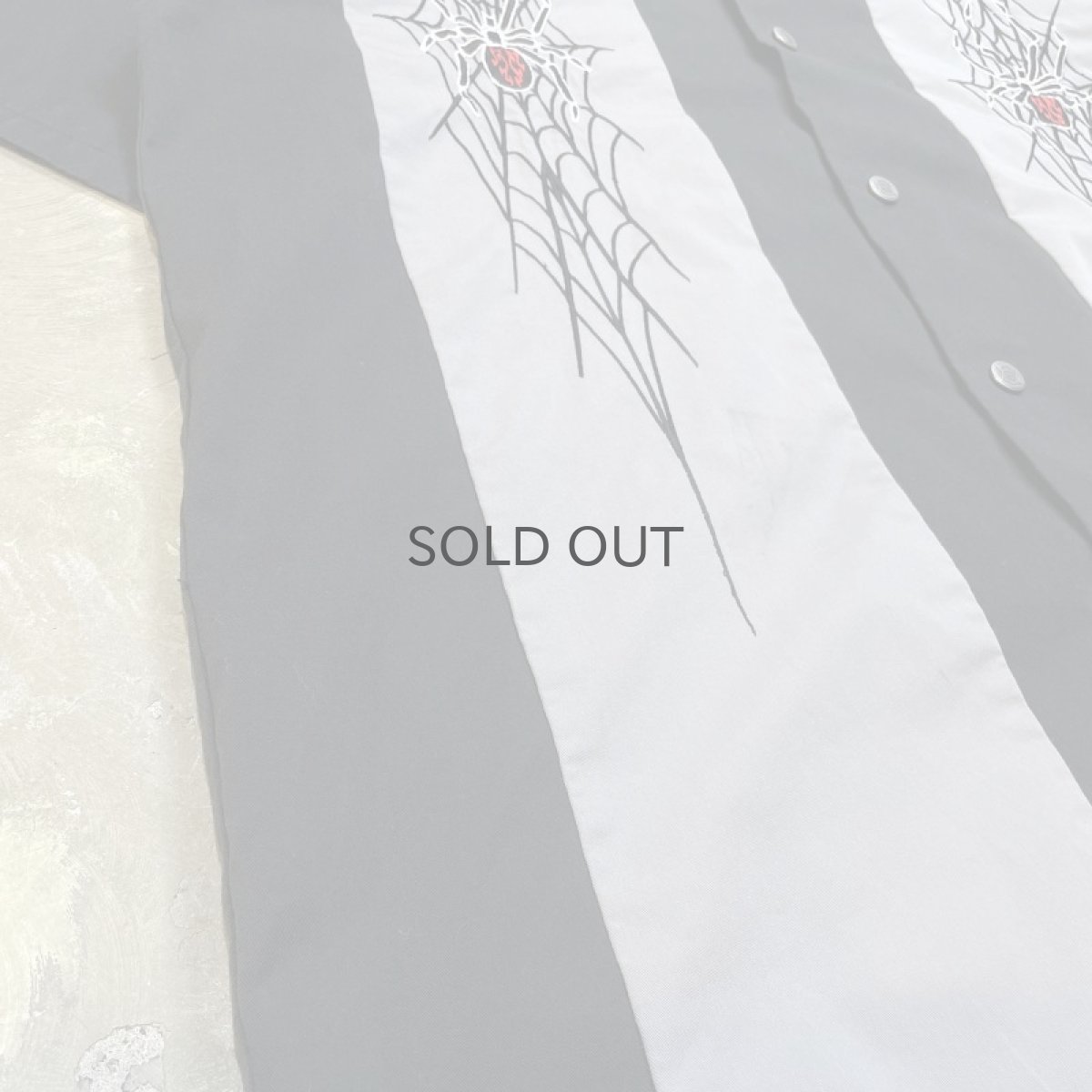 画像5: SPIDER EMBROIDERY OPEN COLLAR S/S SHIRT / Mens L (5)