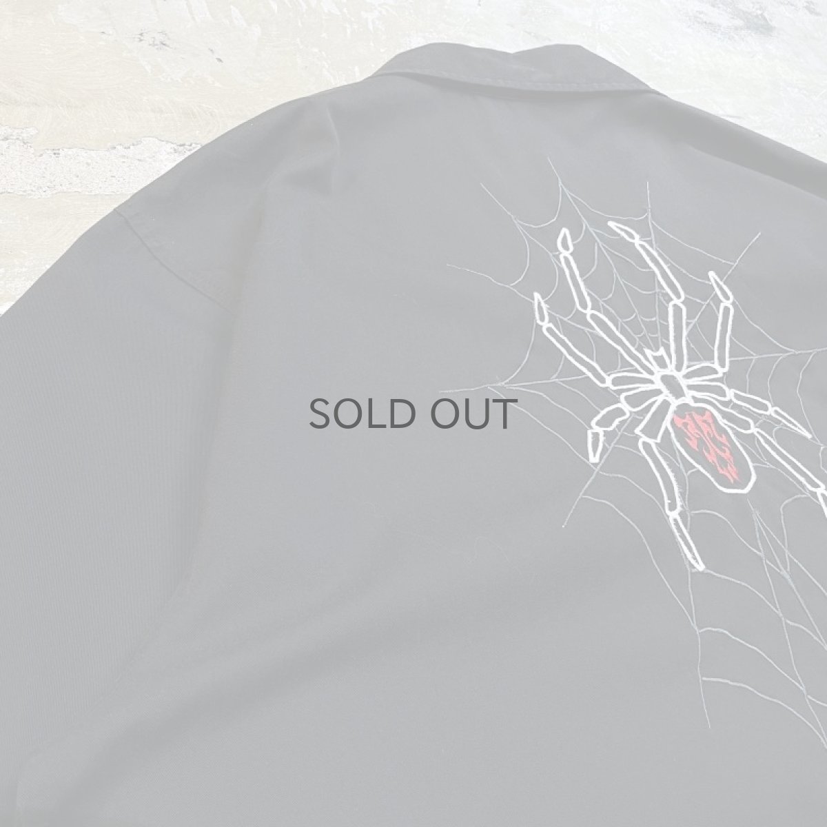 画像10: SPIDER EMBROIDERY OPEN COLLAR S/S SHIRT / Mens L (10)