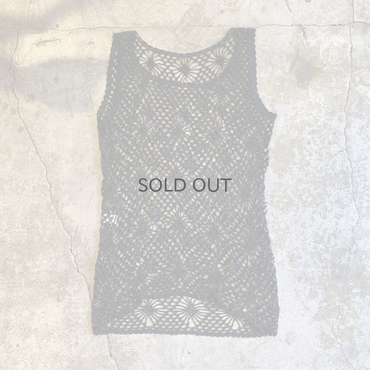 画像2: CROCHET BEADS DESIGN BLACK COLOR N/S TOPS / Ladies M (2)